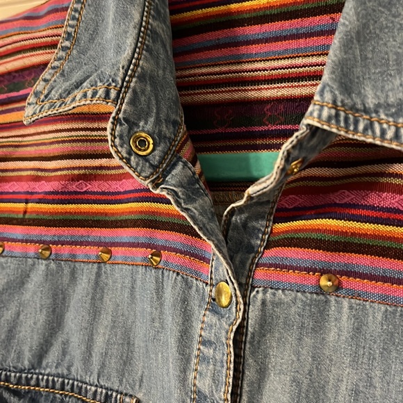 Studded Detail Jean Shirt - Picture 2 of 4